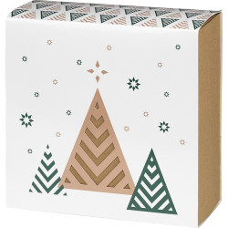 Coffret carré bonnes fêtes sapin